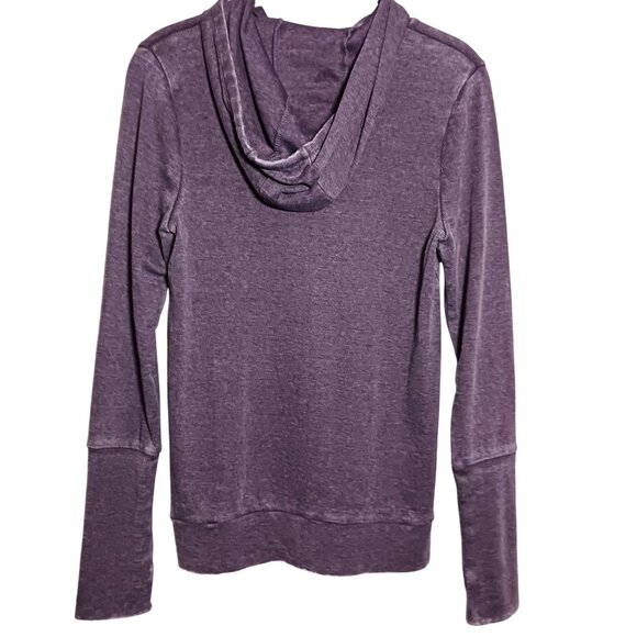 NEW Chaser Ribbed Hooded Pullover Top Faded Purple Hoodie Size M - Picture 2 of 10